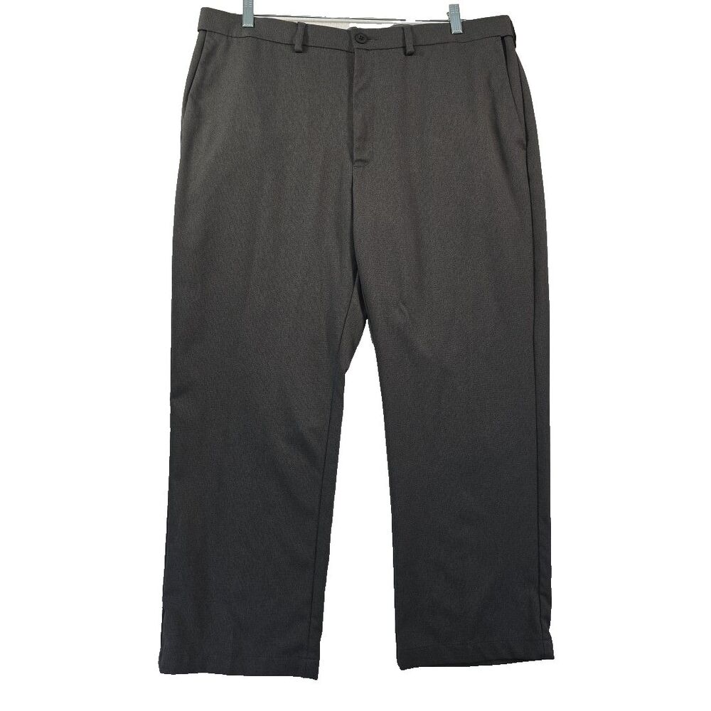Haggar Cool Right Performance Flex Dress Pants Men's 40x29  Flat Front Gray
